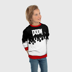 Свитшот детский Doom fire white, цвет: 3D-красный — фото 2