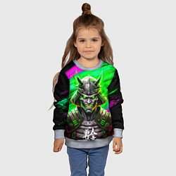 Свитшот детский Самурай в маске черепа, цвет: 3D-меланж — фото 2