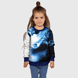 Свитшот детский Дым смок вейпа текстура, цвет: 3D-синий — фото 2