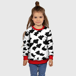 Свитшот детский Чётные пятна на белом фоне - минимализм, цвет: 3D-красный — фото 2