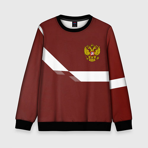 Детский свитшот Россия спорт геометрия / 3D-Черный – фото 1