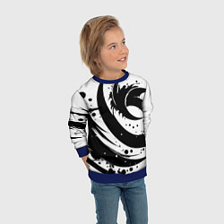 Свитшот детский Ai art black and white abstraction, цвет: 3D-синий — фото 2