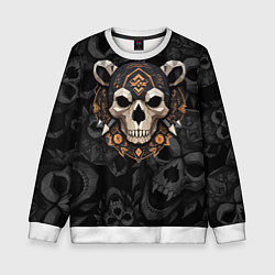 Свитшот детский Череп медведя, цвет: 3D-белый