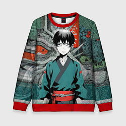 Свитшот детский Юный послушник каратист анимешный, цвет: 3D-красный