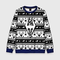 Свитшот детский The Elder Scrolls winter deer pattern, цвет: 3D-синий
