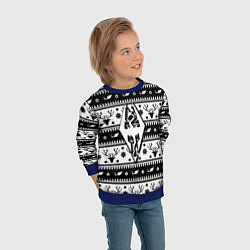 Свитшот детский The Elder Scrolls winter deer pattern, цвет: 3D-синий — фото 2