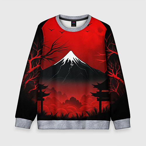 Детский свитшот Мрачная Япония / 3D-Меланж – фото 1