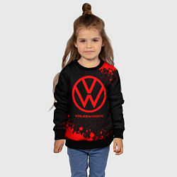 Свитшот детский Volkswagen - red gradient, цвет: 3D-черный — фото 2