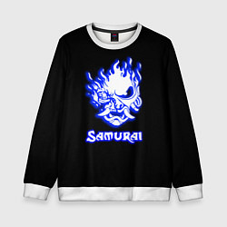 Свитшот детский Samurai logo ghost, цвет: 3D-белый