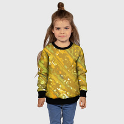 Свитшот детский Белые фрагменты на жёлтом фоне, цвет: 3D-черный — фото 2