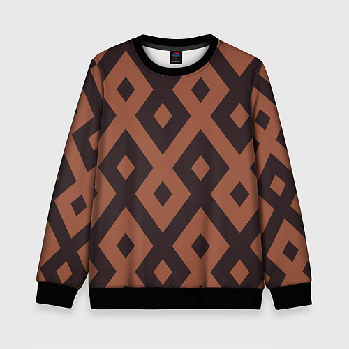Детский свитшот Геометрический узор ромб / 3D-Черный – фото 1