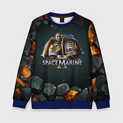 Свитшот детский Captain Titus Warhammer 40000 space marine 2, цвет: 3D-синий