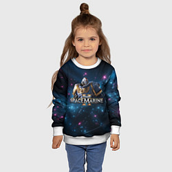 Свитшот детский Warhammer 40000 space marine 2 ультрамарин в броне, цвет: 3D-белый — фото 2