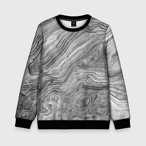 Детский свитшот Текстура дерева - абстракция / 3D-Черный – фото 1