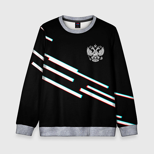 Детский свитшот Полосы герб спорт / 3D-Меланж – фото 1