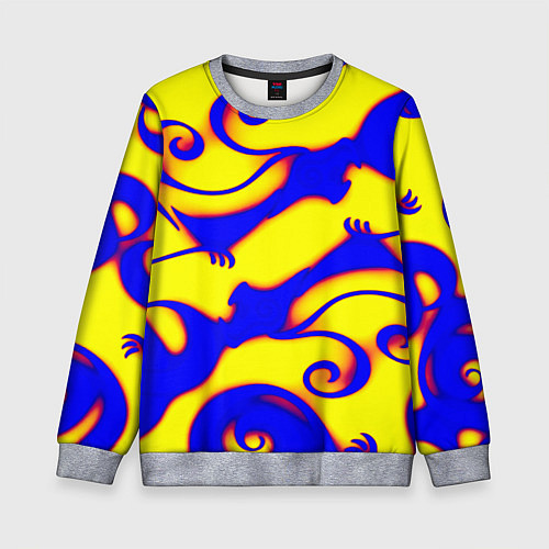 Детский свитшот Аниме драконы неон / 3D-Меланж – фото 1