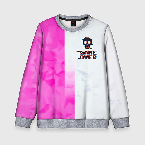 Детский свитшот Game over pink abstraction / 3D-Меланж – фото 1