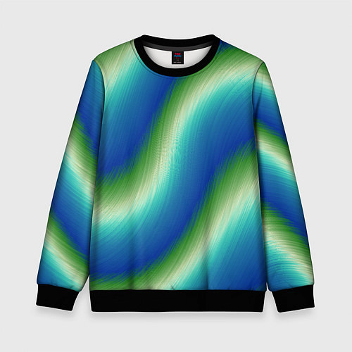 Детский свитшот Морская волна арт / 3D-Черный – фото 1