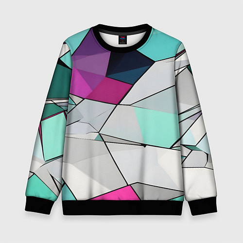 Детский свитшот Яркая геометрическая абстракция / 3D-Черный – фото 1