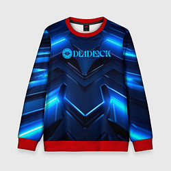 Свитшот детский Deadlock logo и синий неон, цвет: 3D-красный