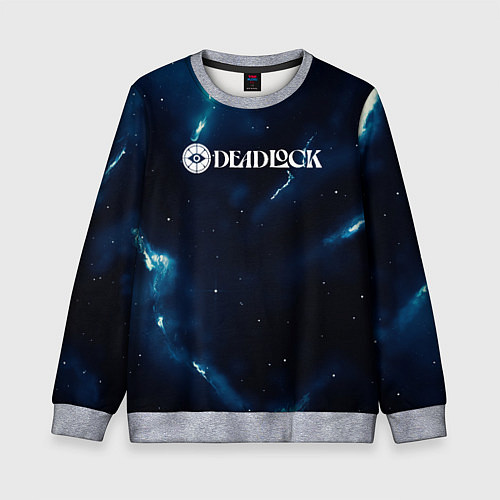 Детский свитшот Deadlock logo синие молнии / 3D-Меланж – фото 1