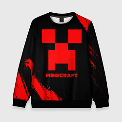 Свитшот детский Minecraft - red gradient, цвет: 3D-черный