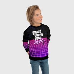 Свитшот детский GTA retro wave, цвет: 3D-черный — фото 2