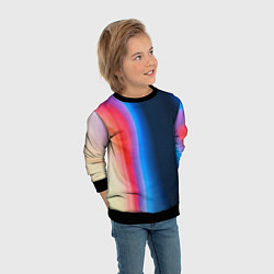 Свитшот детский Неоновый градиент разводы, цвет: 3D-черный — фото 2