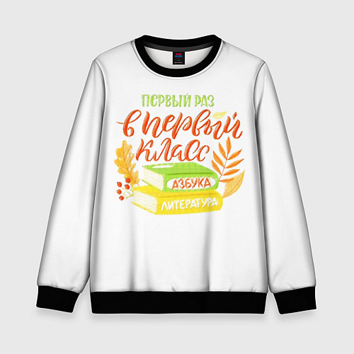 Детский свитшот В первый раз в первый класс / 3D-Черный – фото 1