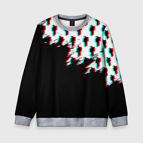 Детский свитшот Billie Eilish pattern glitch / 3D-Меланж – фото 1