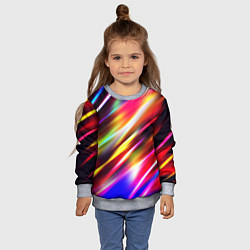 Свитшот детский Неоновая абстракция линии, цвет: 3D-меланж — фото 2