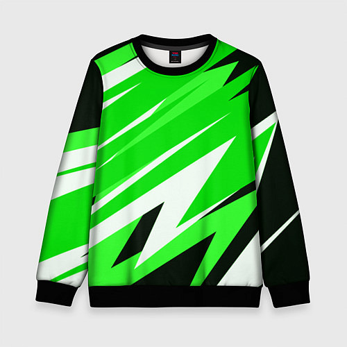 Детский свитшот Geometry stripes green / 3D-Черный – фото 1