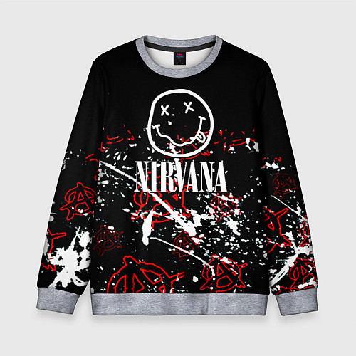 Детский свитшот Nirvana анархия / 3D-Меланж – фото 1