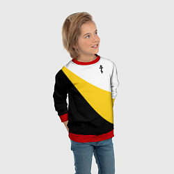 Свитшот детский Сокрушу пред ним врагов его малый черный крест Ник, цвет: 3D-красный — фото 2