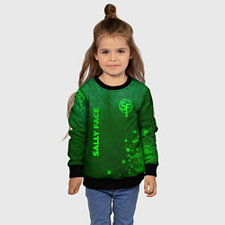 Свитшот детский Sally Face - green gradient вертикально, цвет: 3D-черный — фото 2