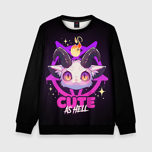 Детский свитшот Cute as hell / 3D-Черный – фото 1