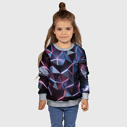 Свитшот детский Неоновые геометрические плиты, цвет: 3D-меланж — фото 2