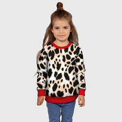 Свитшот детский Леопард пятна, цвет: 3D-красный — фото 2