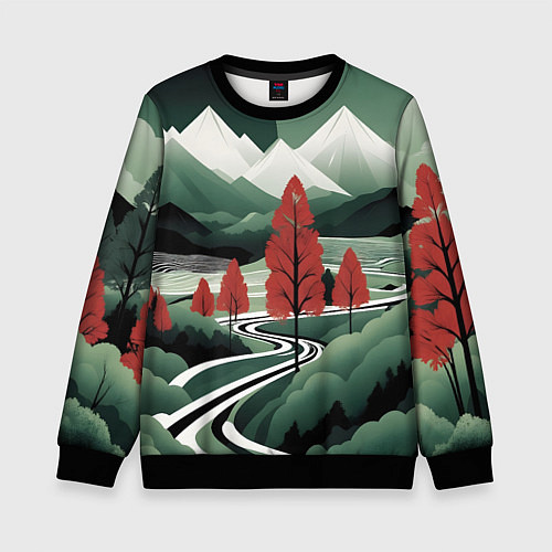 Детский свитшот Дорога на природу / 3D-Черный – фото 1