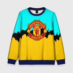 Свитшот детский Манчестер Юнайтед текстура, цвет: 3D-синий