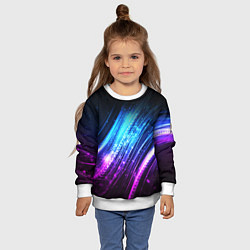 Свитшот детский Неоновые звёзды текстура, цвет: 3D-белый — фото 2