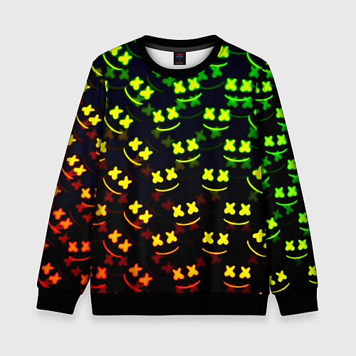 Детский свитшот Marshmello кислотный / 3D-Черный – фото 1