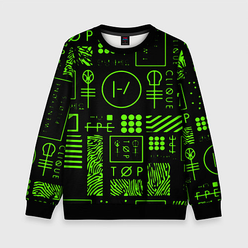 Детский свитшот Twenty one pilots neon / 3D-Черный – фото 1