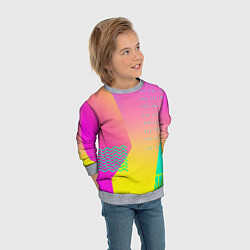 Свитшот детский Неоновая геометрия градиент, цвет: 3D-меланж — фото 2