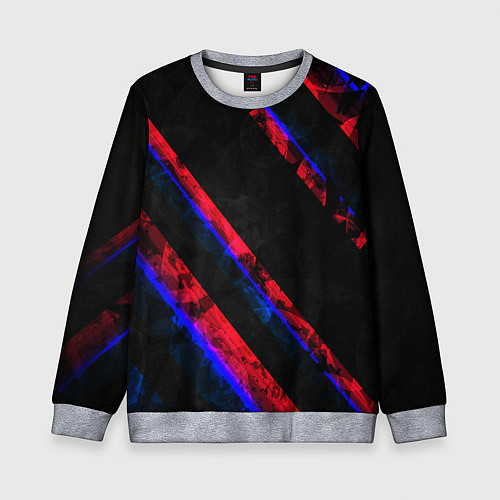 Детский свитшот Неоновые штрихи геометрия / 3D-Меланж – фото 1