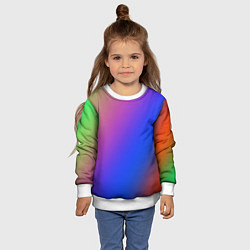 Свитшот детский Градиент полосы, цвет: 3D-белый — фото 2