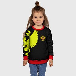 Свитшот детский Герб РФ орёл, цвет: 3D-красный — фото 2
