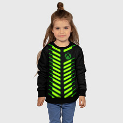 Свитшот детский Xbox green line, цвет: 3D-черный — фото 2