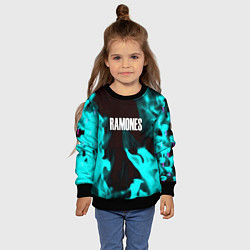 Свитшот детский Ramones fire rose, цвет: 3D-черный — фото 2