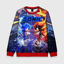 Свитшот детский Соник и Шэдоу ёжики, цвет: 3D-красный